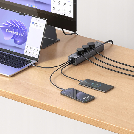 MCDODO ŁADOWARKA SIECIOWA LISTWA ZASILAJĄCA GAN TYP C 6X USB-C USB AC 1,5M
