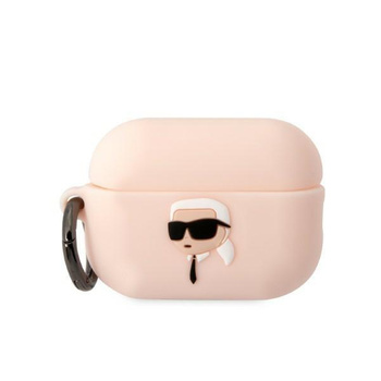 Etui Karl Lagerfeld KLAP2RUNIKP na AirPods Pro 2 cover - różowe Silicone Karl Head 3D