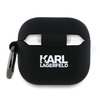 KARL LAGERFELD ETUI DO AIRPODS 4 SILIKONOWE 3D Z CHOUPETTE HEAD BLACK