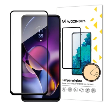 WOZINSKY SZKŁO HARTOWANE FULL GLUE DO MOTOROLA MOTO G54 NA CAŁY EKRAN RAMKA