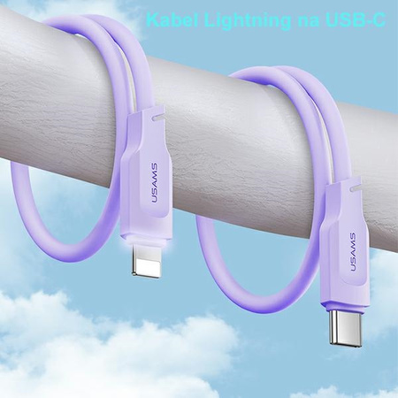 USAMS KABEL USB-C DO LIGHTNING IPHONE 12 13 14 15 20W PD FAST CHARGING 1,2M