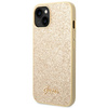 GUESS POKROWIEC HARDCASE DO IPHONE 14 15 13 6.1 ZŁOTY GLITTER SCRIPT