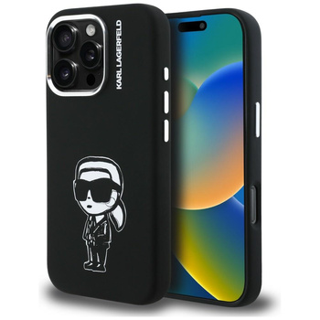 Etui Karl Lagerfeld Silicone Karl Sketch MagSafe do iPhone 16 Pro Max czarny