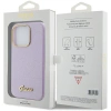 Etui Guess Glitter Glossy Script do iPhone 15 Pro Max - liliowe
