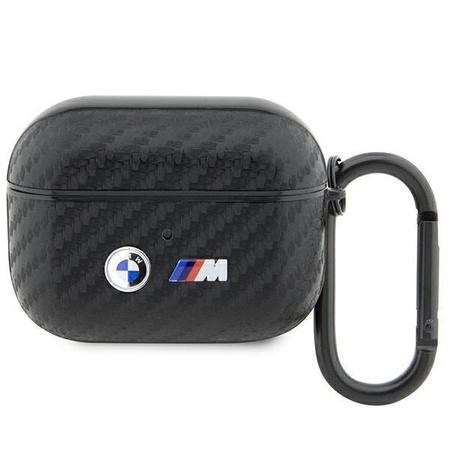 Etui BMW BMAPWMPUCA2 na AirPods Pro - czarne Carbon Double Metal Logo