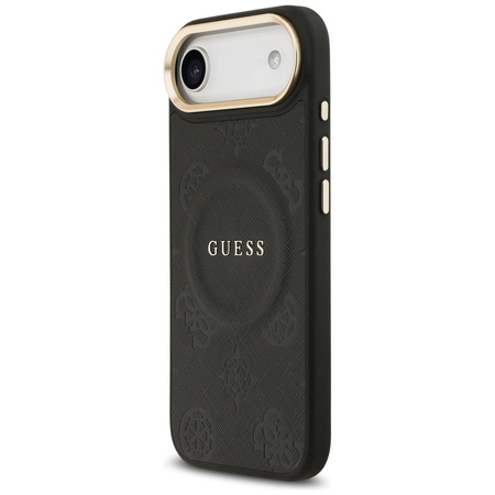 Etui Guess Peony Hot Stamp MagSafe do iPhone Air czarny