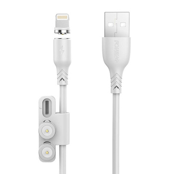 FONENG KABEL MAGNETYCZNY 3W1 DO USB-C LIGHTNING MICRO USB 2.4A 1M