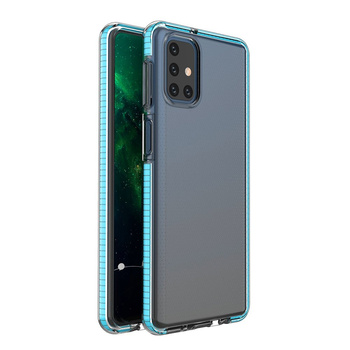 Spring Case pokrowiec żelowe etui z kolorową ramką do Samsung Galaxy M51 jasnoniebieski