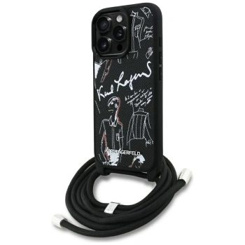 KARL LAGERFELD ETUI CROSSBODY GRAINED PATTERN LOGO DO IPHONE 16 PRO