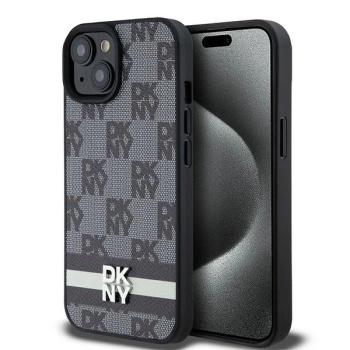 DKNY POKROWIEC HARDCASE DO IPHONE 14 15 136.1 SKÓRZANY MONO PATTERN STRIPES