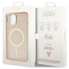 Etui Guess GUHMP14MHCMCGP na iPhone 14 Plus 6.7" - różowe Glitter Gold MagSafe