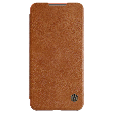 Nillkin Qin Leather Pro Case etui do Samsung Galaxy S22+ (S22 Plus) osłona na aparat kabura pokrowiec obudowa z klapką brązowy