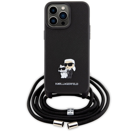 KARL LAGERFELD POKROWIEC HARDCASE DO IPHONE 15 PRO MAX 6.7 Z METALOWYM LOGO