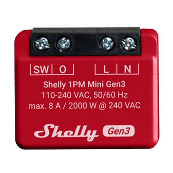 SHELLY 1PM MINI GEN3 WIFI DO ZDALNEGO MONITOROWANIA ZUŻYCIA ENERGII W DOMU