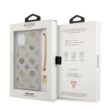 GUESS ETUI POKROWIEC DO IPHONE 11 PRO PEONY CHAIN HARDCASE WYSOKIEJ JAKOŚCI