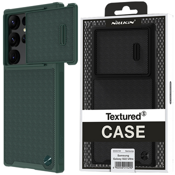 Nillkin Textured S Case etui Samsung Galaxy S22 Ultra pancerny pokrowiec z osłoną na aparat zielone