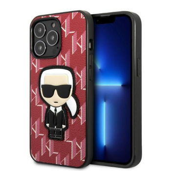 Etui Karl Lagerfeld KLHCP13XPMNIKPI na iPhone 13 Pro Max hardcase - czerwone Monogram Ikonik Patch