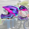 Kask rowerowy Rockbros TT-32SBPP-S dziecięcy z odpinaną szczęką rozmiar S - fioletowo-różowy