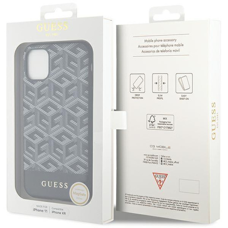 Etui Guess G Cube Stripes MagSafe GUHMN61HGCFSEK na iPhone 11 / Xr czarne