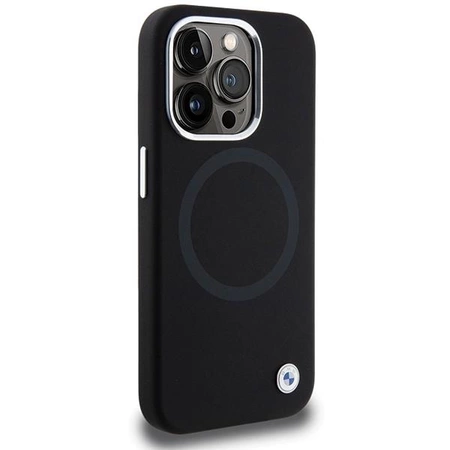 Etui BMW Signature Liquid Silicone MagSafe na iPhone 15 Pro Max - czarne