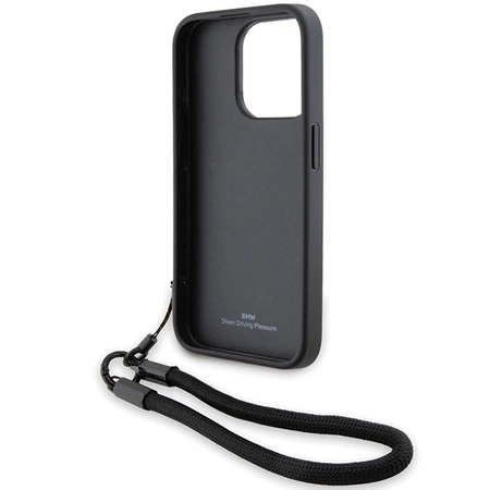 Etui BMW Signature Leather Wordmark Cord na iPhone 15 Pro - czarne