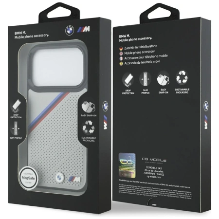 BMW ETUI M TRICOLOR METAL LOGO DO MAGSAFE IPHONE 17 PRO LUKSUSOWA OCHRONA
