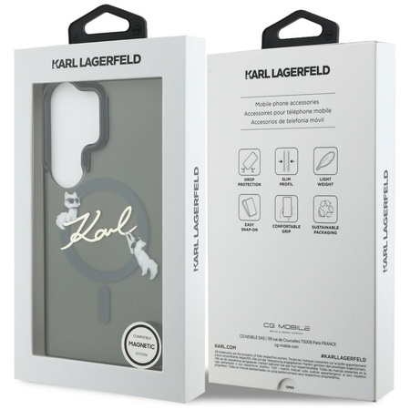 Etui Karl Lagerfeld IML KC Script MagSafe do Samsung Galaxy S26 Ultra czarny