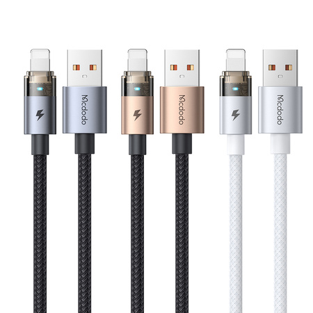 MCDODO KABEL USB SZYBKIE ŁADOWANIE DO IPHONE LIGHTNING PD 36W 1M LED CZARNY