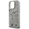 Etui Karl Lagerfeld Grained Pattern & Logo MagSafe do iPhone 16 Pro Max szary