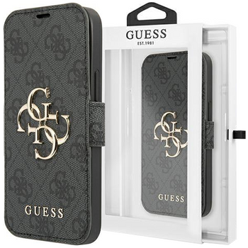 Etui Guess GUBKP13L4GMGGR na iPhone 13 Pro / 13 - szare book 4G Big Metal Logo