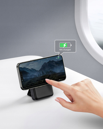 INNOSTYLE POWERMAG 2W1 SZYBKI POWERBANK INDUKCYJNY DO MAGSAFE 10000MAH STOJAK CZARNY