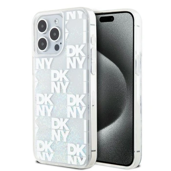 DKNY ETUI HARDCASE DO IPHONE 15 PRO MAX 6.7 Z LIQUID GLITTER MULTILOGO