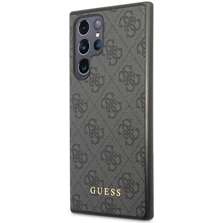 Etui Guess GUHCS23LG4GFGR S23 Ultra S918 - szare hardcase 4G Metal Gold Logo