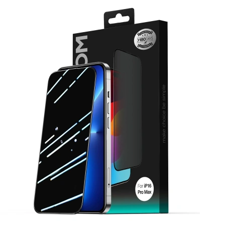 Szkło hartowane Joyroom JR-MLG0282 2.5D Dustproof prywatyzujące z czarną ramką na iPhone 15 Plus/16 Plus