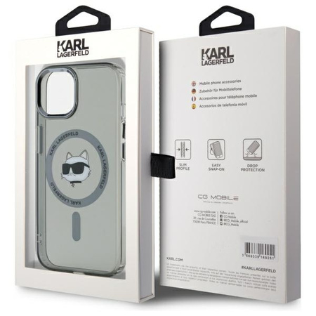 KARL LAGERFELD ETUI DO MAGSAFE DO IPHONE 15 6.1 HARDCASE Z LOGO CHOUETTE
