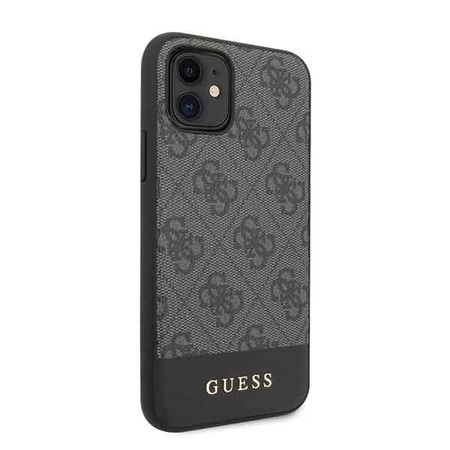 GUESS POKROWIEC HARD CASE DO IPHONE 11 6,1 4G STRIPE COLLECTION SZARY