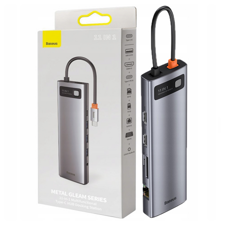BASEUS HUB 11W1 USB-C DO MACBOOKA Z 2X HDMI 3X USB 3.0 PD VGA ETHERNET RJ45