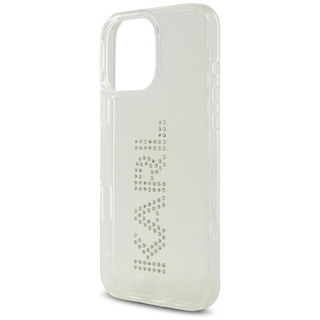 KARL LAGERFELD ETUI CASE DO IPHONE 16 PRO PRZEZROCZYSTE Z LOGO I STRASZKAMI