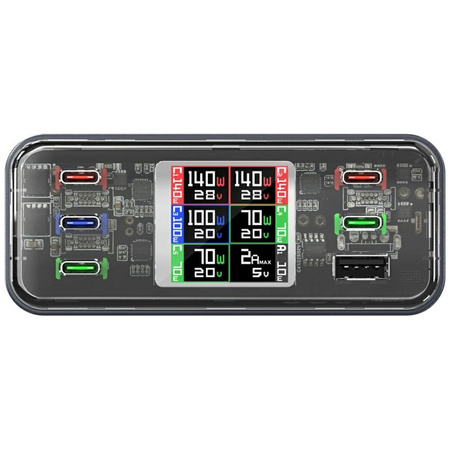 Stacja ładująca 4smarts Desk Charger Lucid GaN DIY 360W 5xUSB-C 1xUSB-A szary
