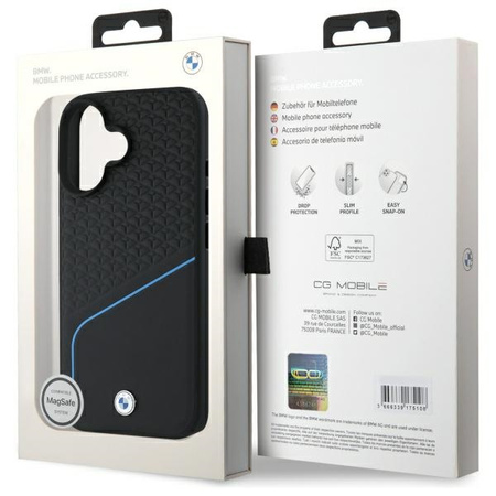 BMW BMHMP16S23RDCLK iPhone 16 6.1       czarny/black hardcase Sign Leather Textured And Line MagSafe