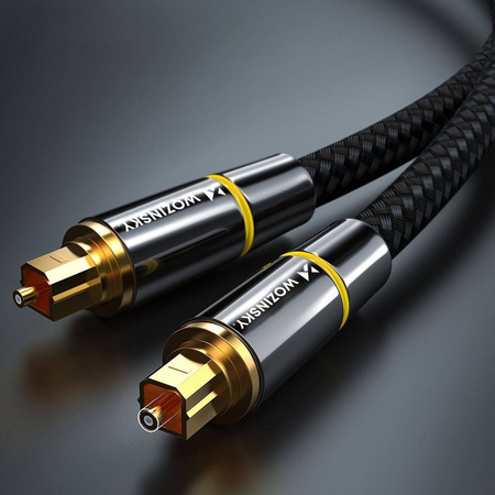 Wozinsky optyczny kabel przewód audio cyfrowy światłowód Toslink SPDIF 2m czarny (WOPT-20)