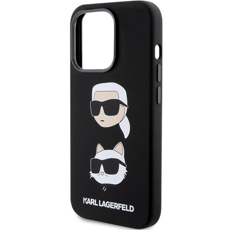 Etui Karl Lagerfeld Silicone Karl&Choupette Head na iPhone 15 Pro Max - czarne