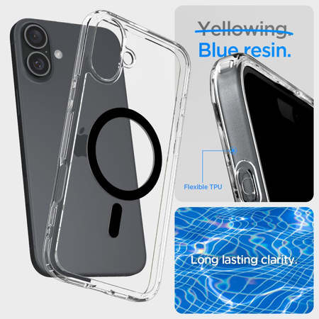 SPIGEN ETUI ULTRA HYBRID DO IPHONE 16 DO MAGSAFE BLACK Z OCHRONA NA
