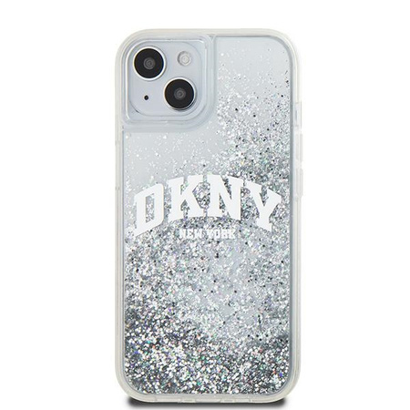 DKNY POKROWIEC HARDCASE LIQUID GLITTER DO IPHONE 15 14 13 6.1 Z DUŻYM LOGO