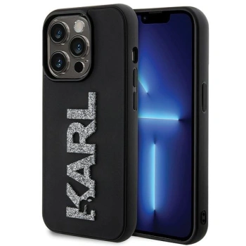 KARL LAGERFELD POKROWIEC HARDCASE 3D RUBBER Z LOGO DO IPHONE 15 PRO GLITTER