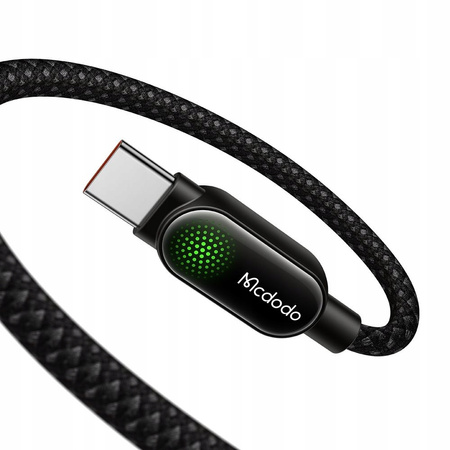 MCDODO KABEL USB-C USB-C SZYBKIE ŁADOWANIE USB TYP C PD 100W 1M LED CZARNY