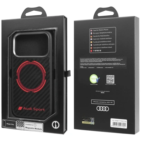 AUDI ETUI RSQ CARBON FIBER SPORT RED CIRCLE DO IPHONE 17 PRO MAGSAFE