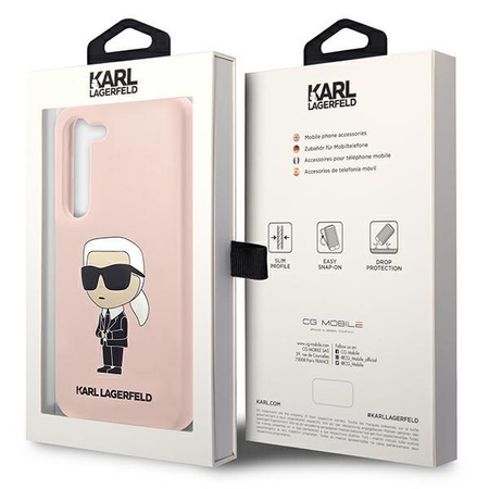 Etui Karl Lagerfeld KLHCS23SSNIKBCP S23 S911 hardcase - różowe Silicone Ikonik