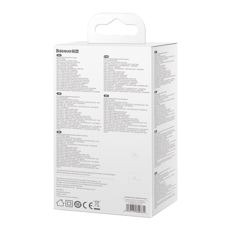 Baseus GaN3 Pro szybka ładowarka sieciowa GaN 2 x USB Typ C / 2 x USB 65W PD, QC4.0+, AFC, PPS + kabel USB Typ C - USB Typ C 1m czarny (CCGP040101)