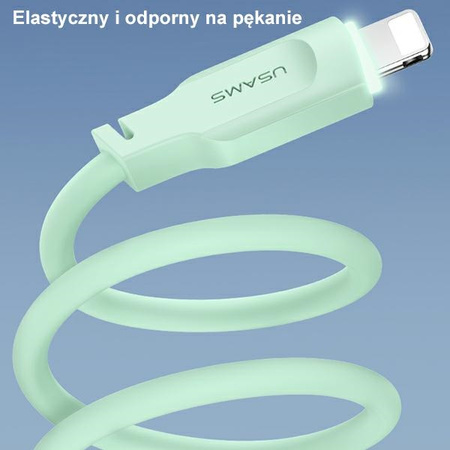 USAMS KABEL DO LIGHTNING 2,4A DO IPHONE 12 13 14 15 1,2M DŁUGOŚĆ FAST